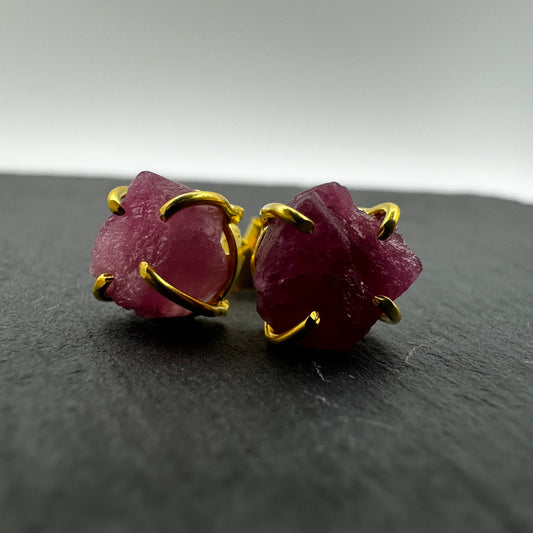 Auskari no dabīgiem Rozā Turmalīna (Pink Tourmaline) akmeņiem